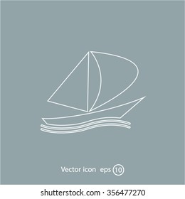 yacht vector icon