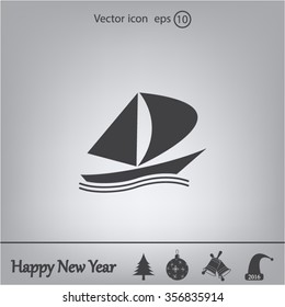 yacht vector icon