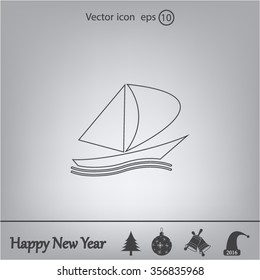 yacht vector icon