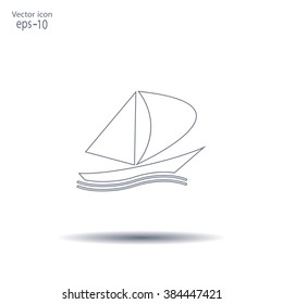 yacht vector icon