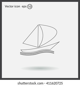 yacht vector icon