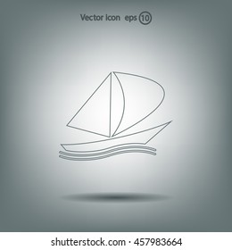 yacht vector icon