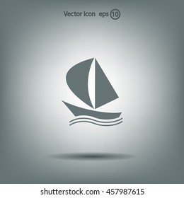 yacht vector icon