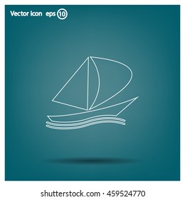 yacht vector icon