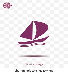 yacht vector icon
