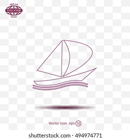 yacht vector icon