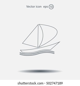 yacht vector icon