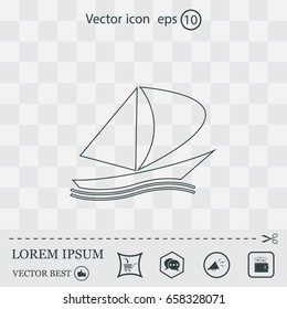yacht vector icon