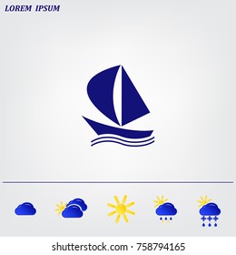 yacht vector icon