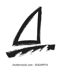 yacht vector icon, abstract logotype design