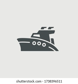 Yacht vector icon illustration sign