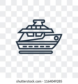 Yacht vector icon isolated on transparent background, Yacht logo concept