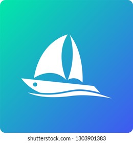 yacht vector icon. yacht single web icon on trendy gradient