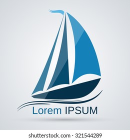 Yacht vector icon. Transportation, vacation, voyage, tourism symbol