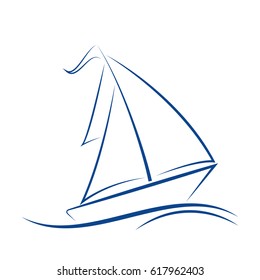 Sailing Yacht Character Icon Symbol Vector Stock Vector (Royalty Free ...