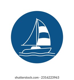Icono vector de yates con colores de fondo de moda que pueden editar o modificar fácilmente

