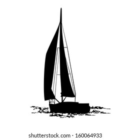 Yacht. Vector illustration