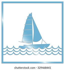 Yacht, vector illustration