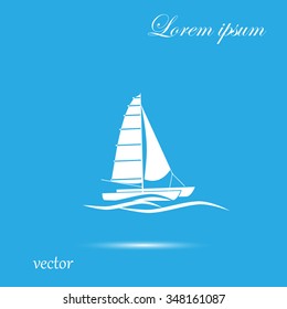 Yacht, vector illustration