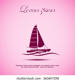 Yacht, vector illustration