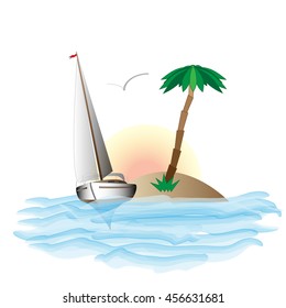 yacht vector illustration artwork