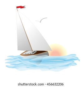 yacht vector illustration artwork