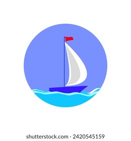 Yacht vector Illustration. Sailboat icon.