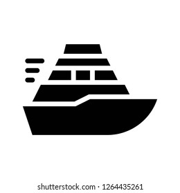 Yacht vector illustration, Watercraft solid design icon