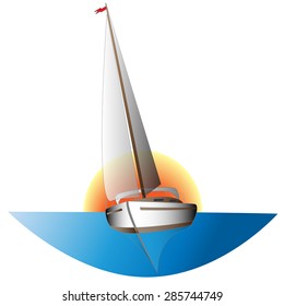 yacht vector isolated