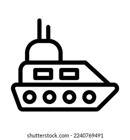 Yacht Vector Line Icon Design