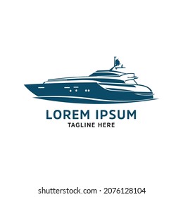 Yacht vector logo in modern style, perfect for club and vacation trip logo