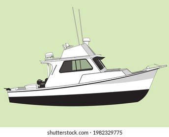 Vector de yate simple - Completamente editable