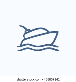 Yacht vector sketch icon isolated on background. Hand drawn Yacht icon. Yacht sketch icon for infographic, website or app.