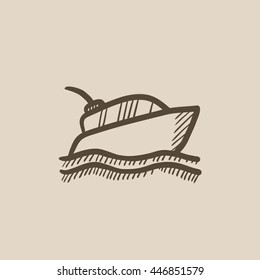 Yacht vector sketch icon isolated on background. Hand drawn Yacht icon. Yacht sketch icon for infographic, website or app.