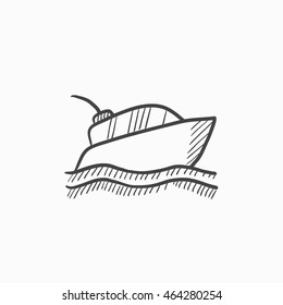 Yacht vector sketch icon isolated on background. Hand drawn Yacht icon. Yacht sketch icon for infographic, website or app.