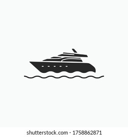 yacht Water  glyph vector illusion icon