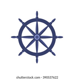 Yacht wheel lat vector illustrations isolate on a white background