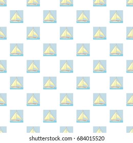 Yacht with white sails pattern