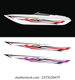 yacht wrapper sticker design vector. speed boat decal stickers