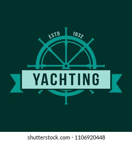 Yachting club logo set. Yachting, yahct club logo set with boad, sail and yacht. Yacht sport yachting club set.