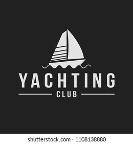 Yachting club logo set. Yachting, yahct club logo set with boad, sail and yacht. Yacht sport yachting club set.
