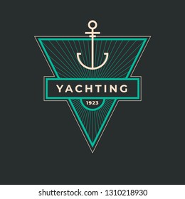 White Yachting Logo Set Stock Vector (Royalty Free) 423248461 ...