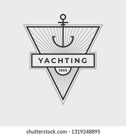 Yachting club logo set. Yachting, yahct club logo set with boad, sail and. Yacht sport. Vector illustration.