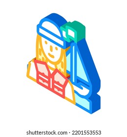 yachting female sport isometric icon vector. yachting female sport sign. isolated symbol illustration