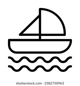 Yachting icon illustration in line style. Perfect for website mobile app presentation. Suitable for any user interface and user experience