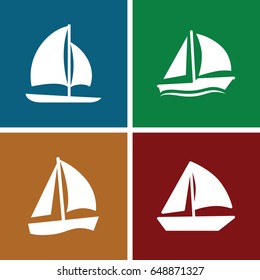 Yachting icons set. set of 4 yachting filled icons such as