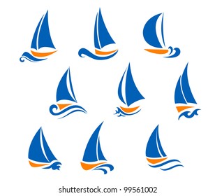 Yachting and regatta symbols for yacht sports design. Jpeg version also available in gallery