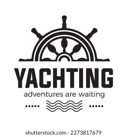 Yachting Vintage marine and nautical label badge logo. Nautical, sail, marine, adventure logo design