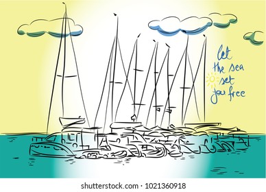 Yachts at sea