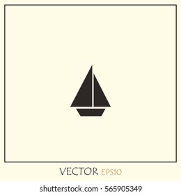 Yachts silhouettes Vector Icon.
